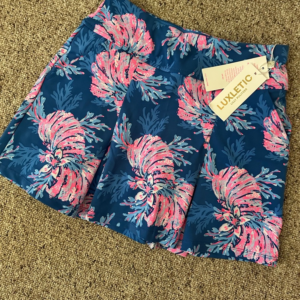 Lilly Pulitzer Luxletic Skirt in Blue and Pink